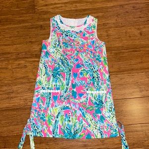 Little Lilly Classic Shift dress size 10 Multi Snap Back print alligator trim